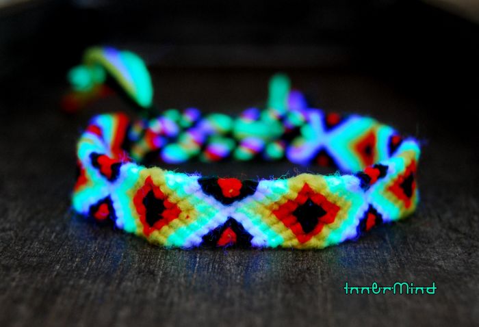 Unisex Friendship Bracelet Handwoven neon UV Reactive