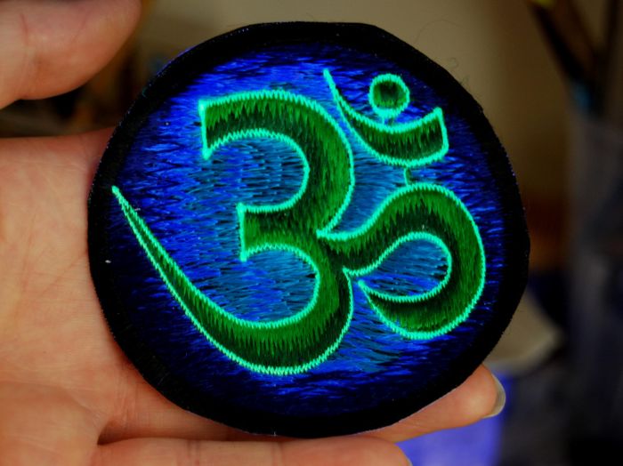 AUM Patch Embroidered Sew on Applique UV Blacklight