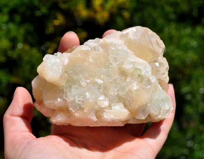 479 gram Apophyllite + Calcite + Stillbite Cluster - Large Crystal  - 16.8 Oz 