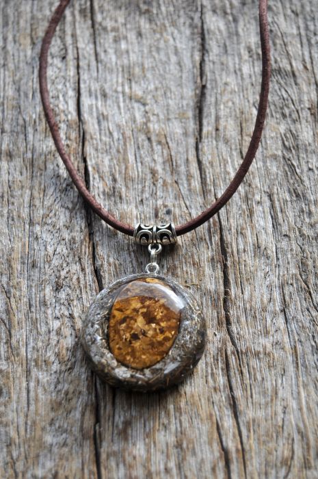 BRONZITE Orgonite® Pendant Necklace with 925 Silver , EMF Cleanser Unisex