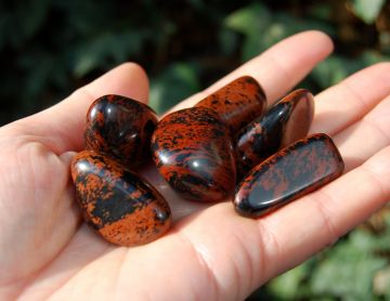 Mahogany Obsidian Tumbled Stones - Polished Obsidians, Nice Quality