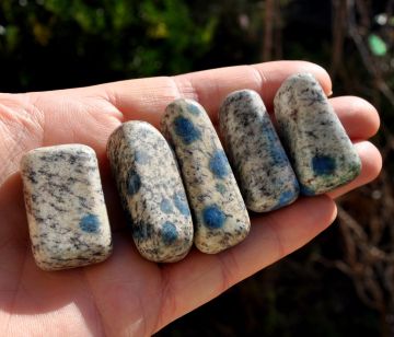 K2 AZURITE in Granite Tumbled Stones - Long Shape