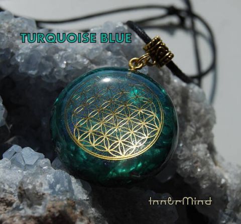 Personalized Orgonite® Orgone pendant Flower of Life Custom Made FOL - Choose your OWN main Gemstone and Color Customized  Unique Unisex
