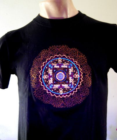 EMBROIDERED UV Active T-shirt Blacklight UNISEX - Psychedelic Psytrance